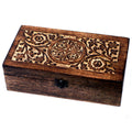 Mango Houten Box voor Etherische Oliën – Bloemmotief