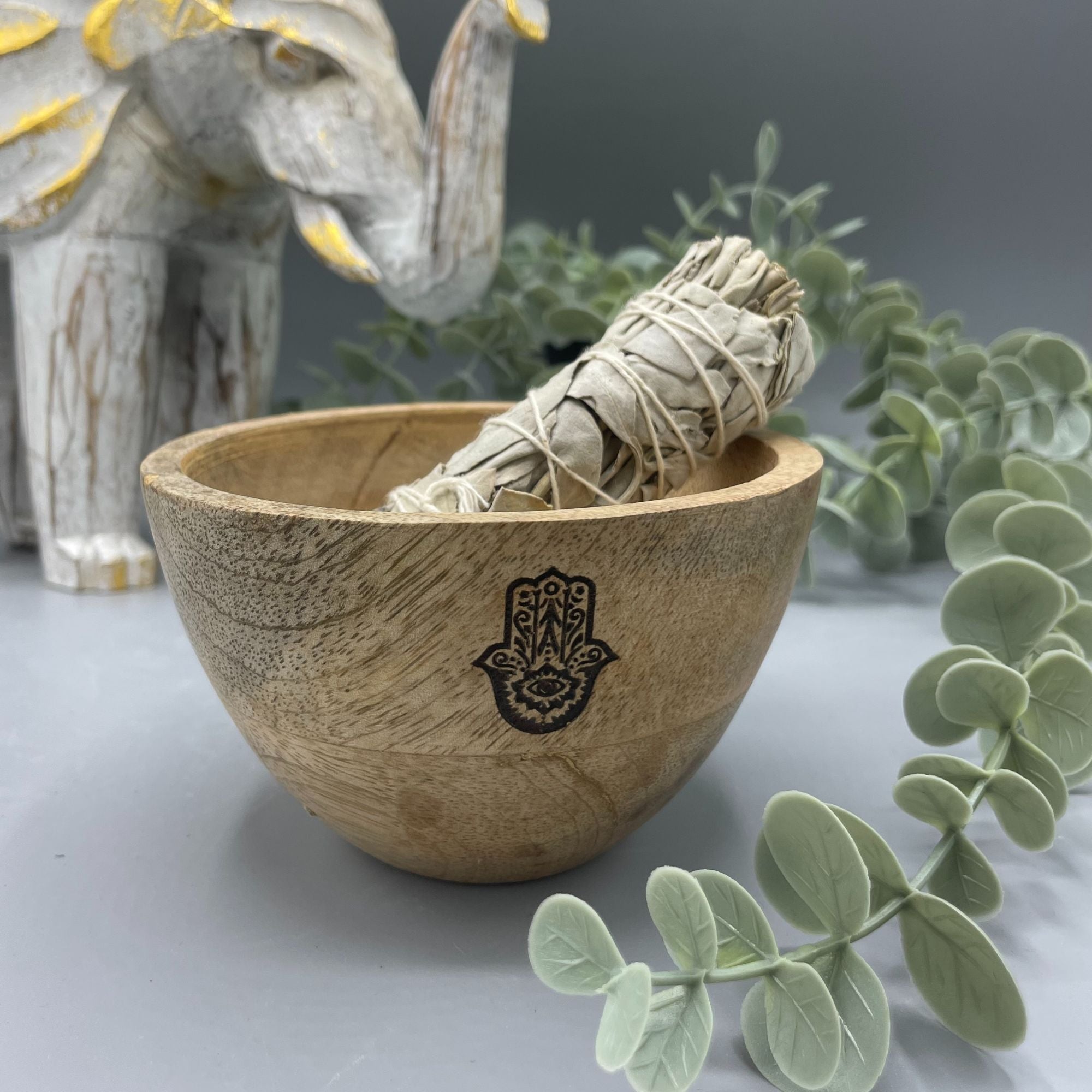 Houten Wierookhouder & Offerschaal