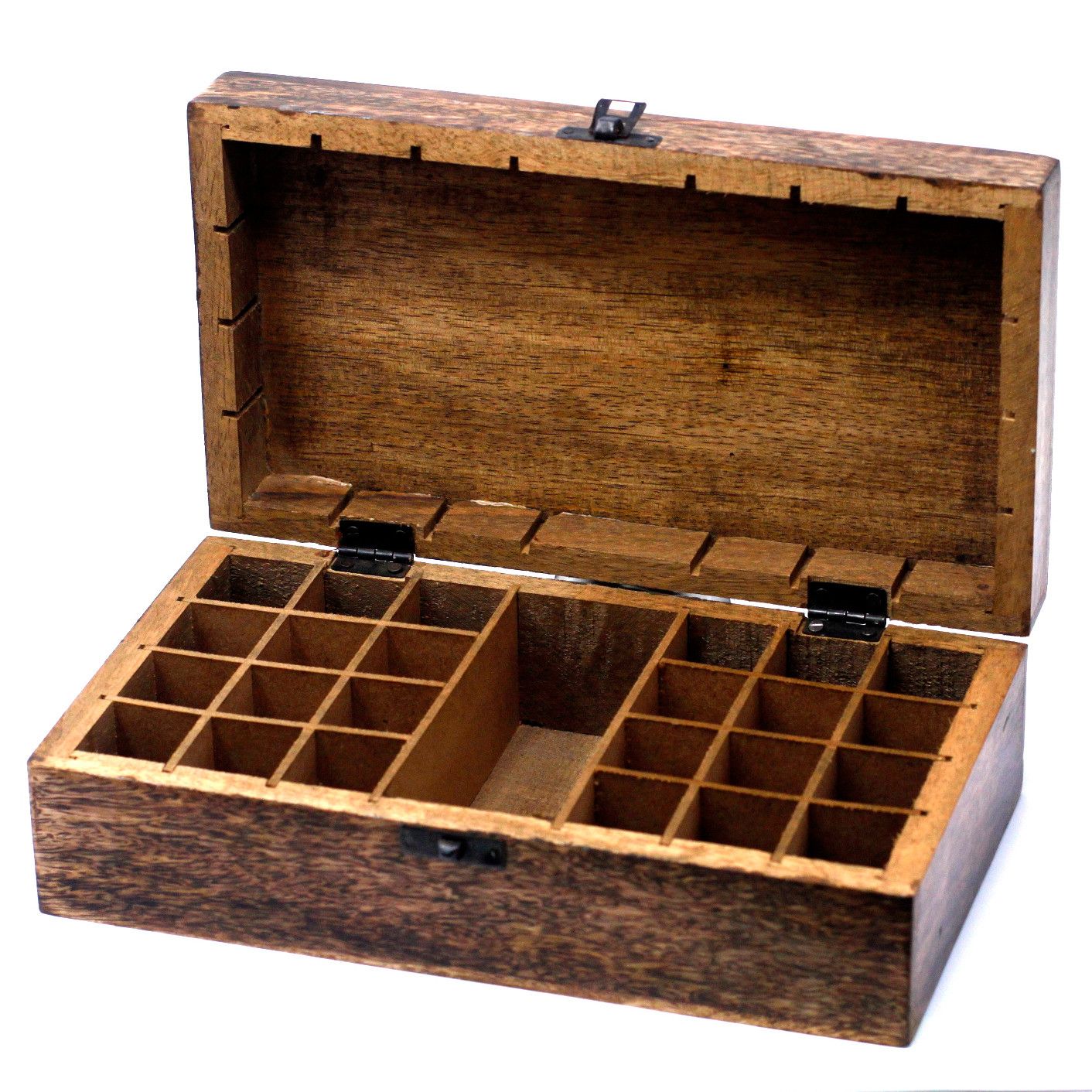Mango Houten Box voor Etherische Oliën – Bloemmotief
