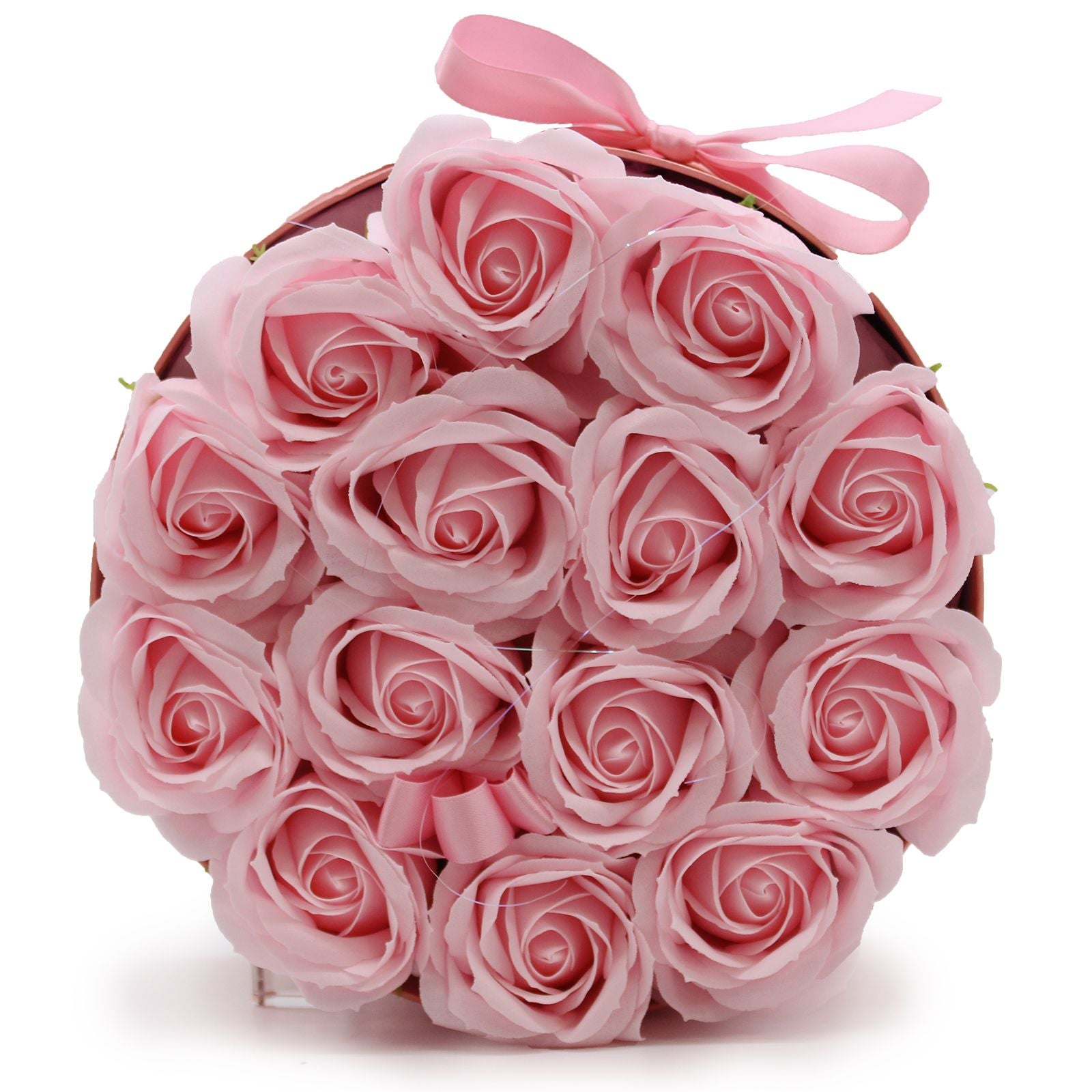 Zeepbloemen Boeket Rond (14 rozen) - Roze
