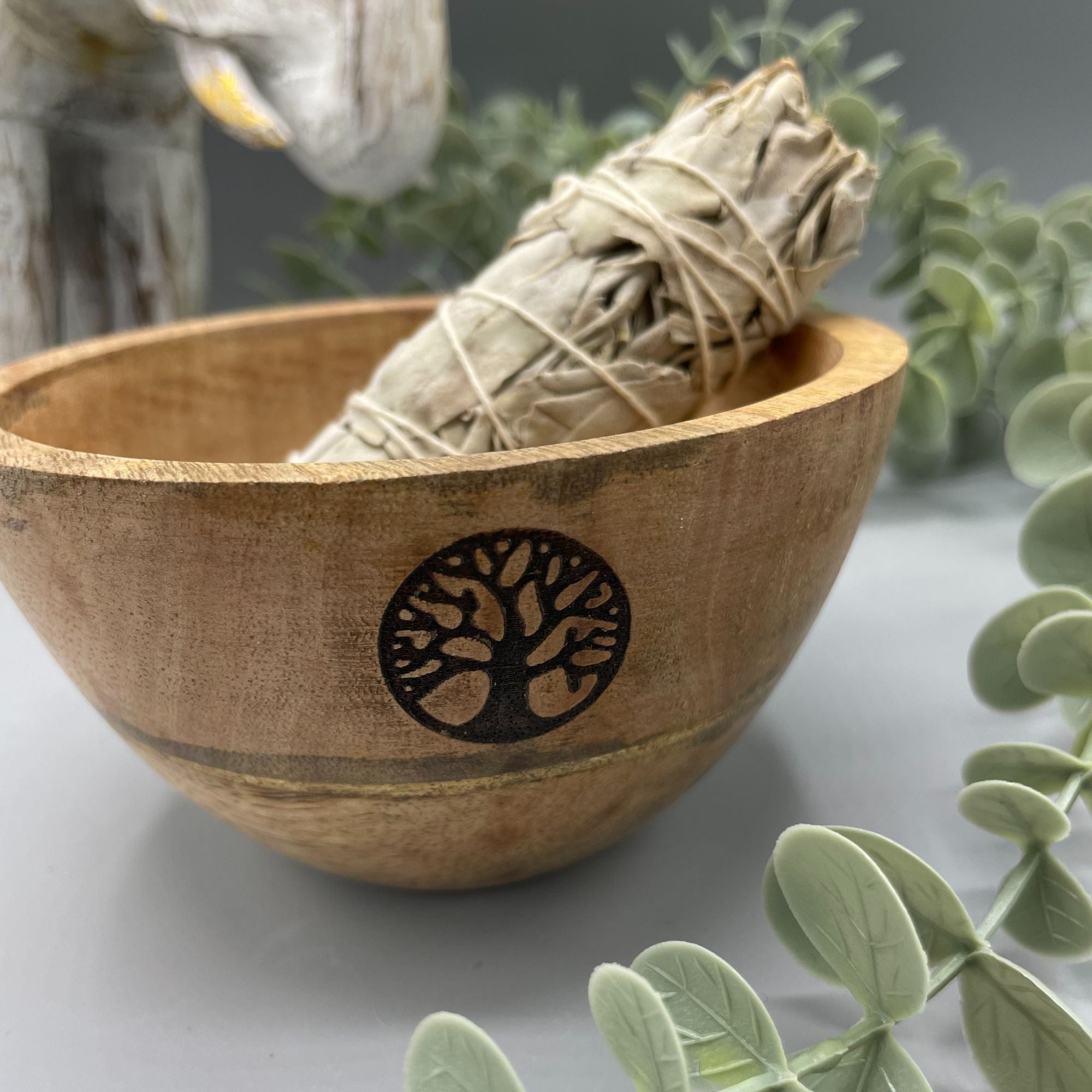 Houten Wierookhouder & Offerschaal