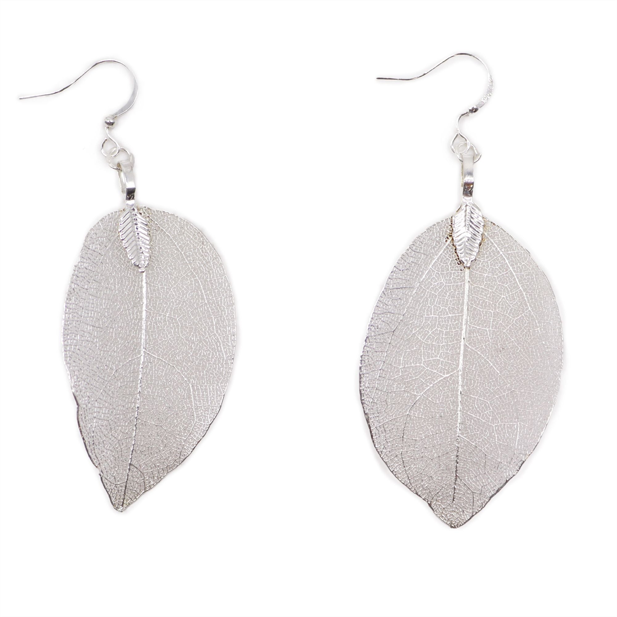 Oorbellen Bravery Leaf - Zilver