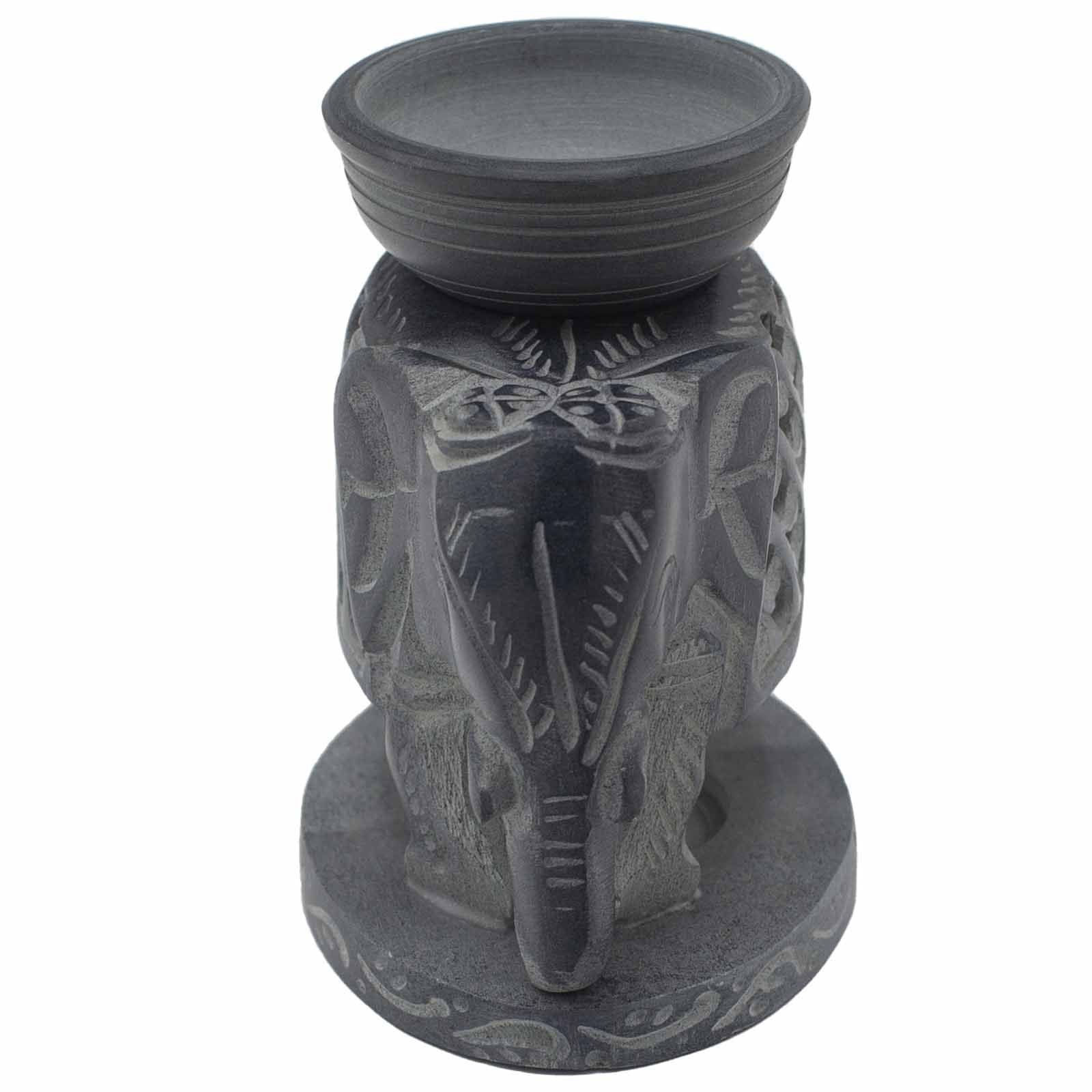 Speksteen Oliebrander – Staande Olifant 10,5cm