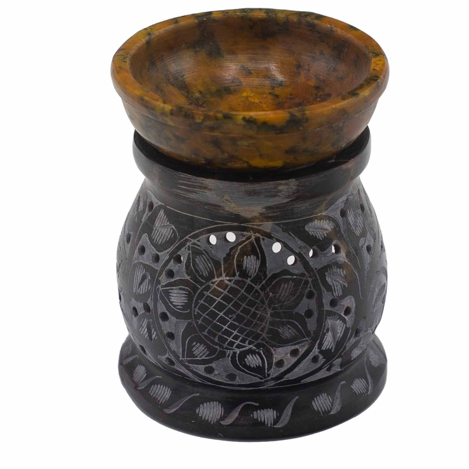Speksteen Oliebrander – Mandala Bloem 10cm