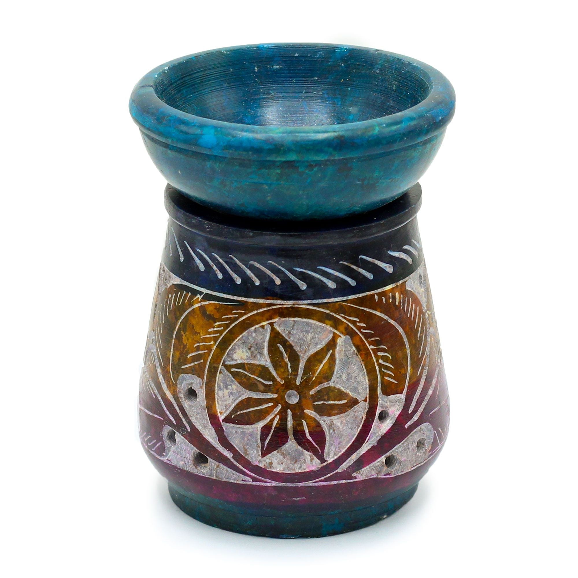Kleine Speksteen Oliebrander – Bloem 8cm