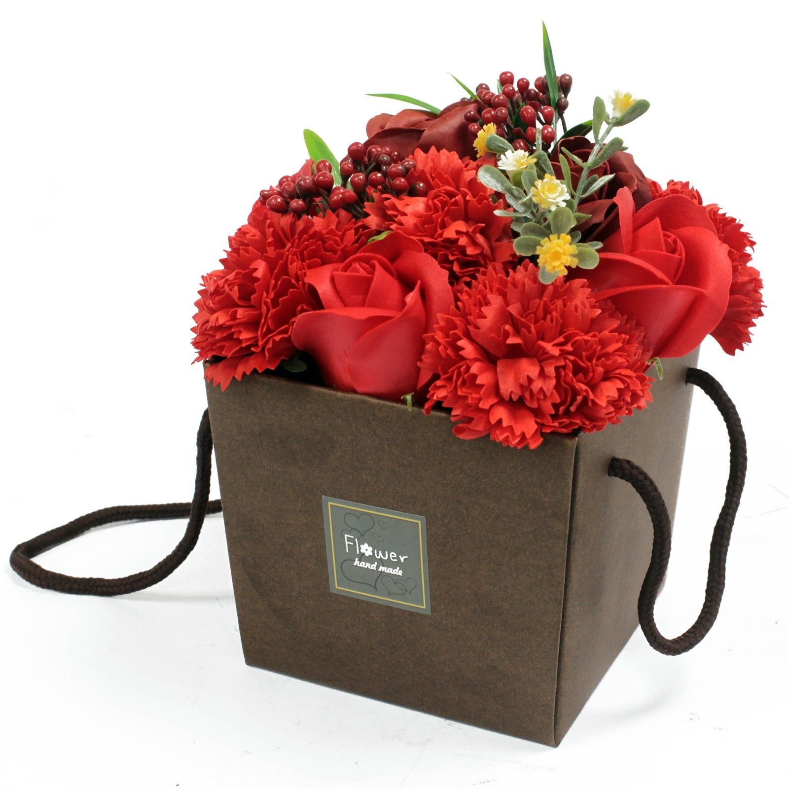 Zeepbloemen Boeket - Rode Roos & Anjer
