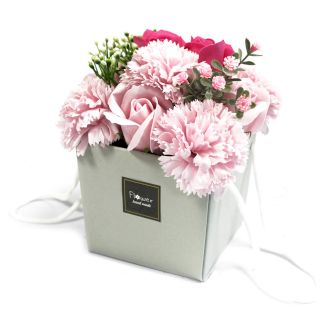 Zeepbloemen Boeket - Roze Roos & Anjer