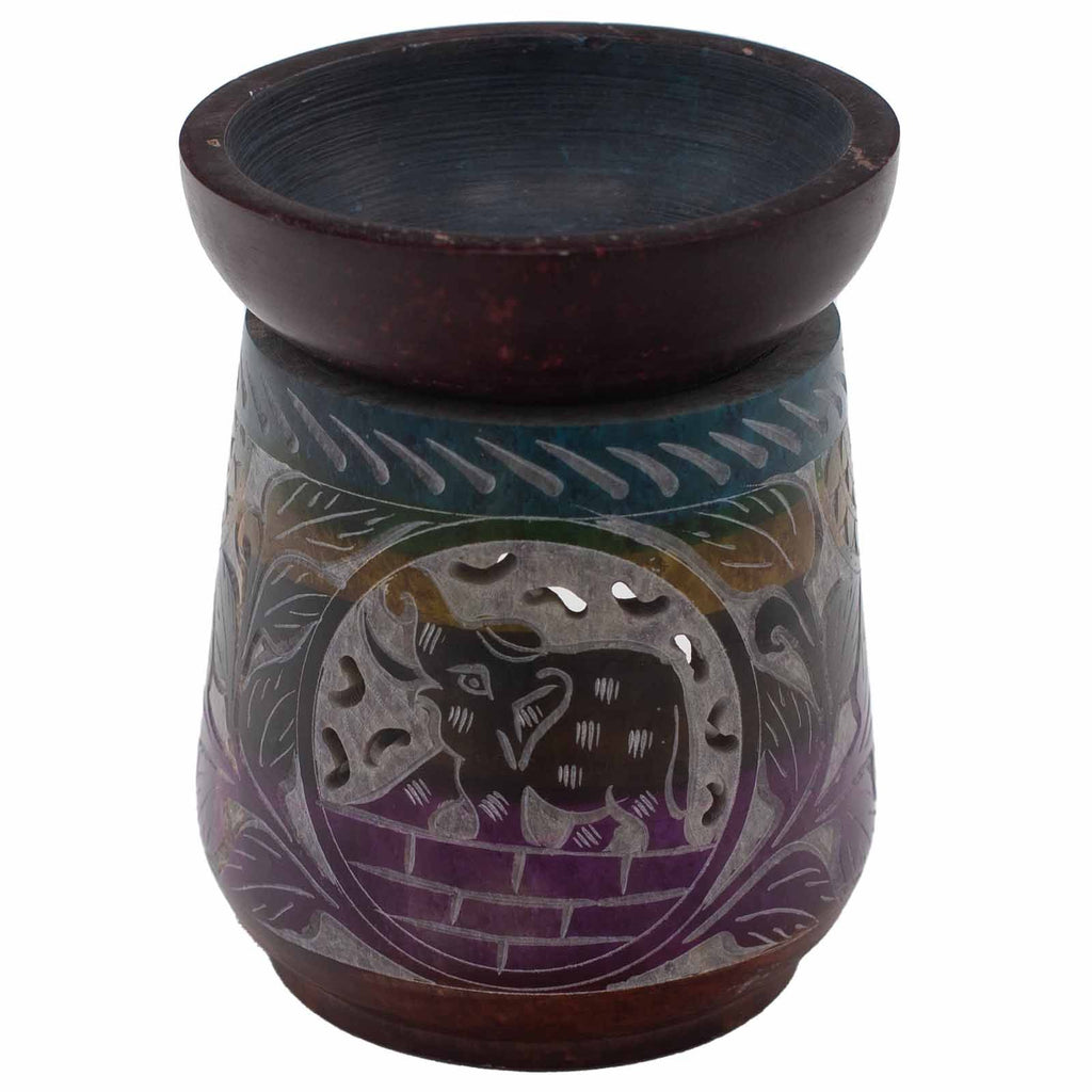 Grote Speksteen Oliebrander – Olifant 13×10cm